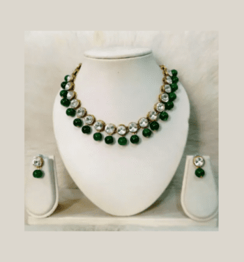 New Trendy Alloy & Kundan Beads Necklace Set